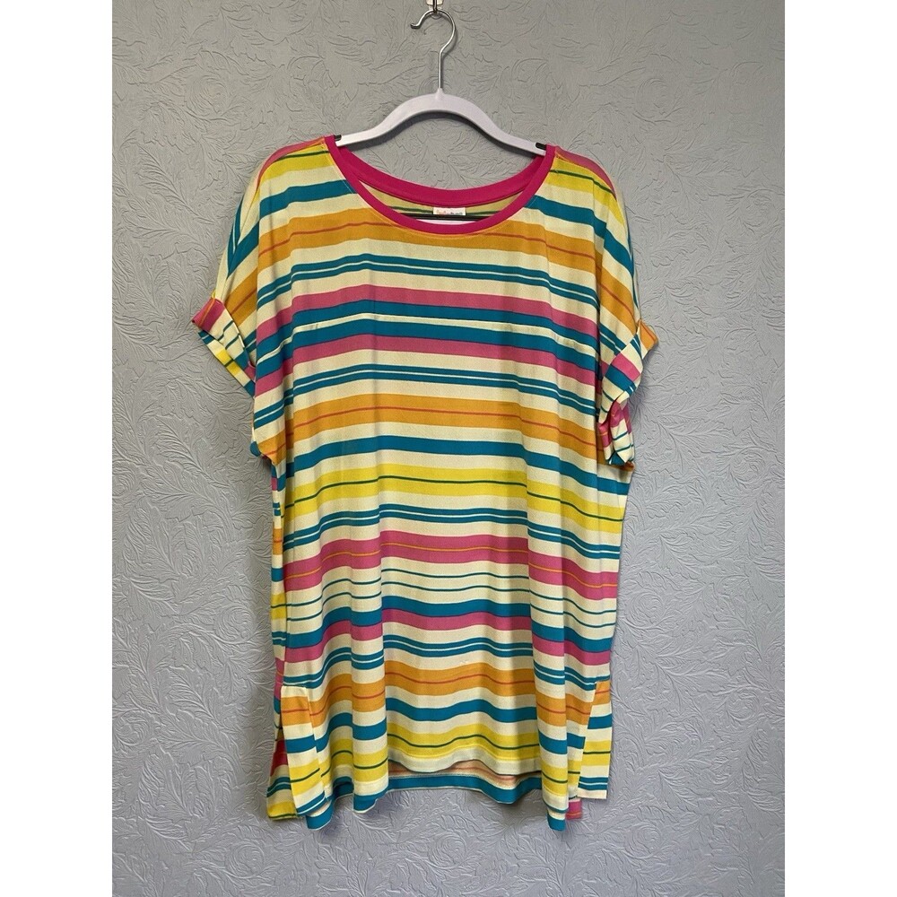 LuLaRoe Size 2XL Leah Drop Shoulder Cuff Tunic B9